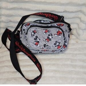 Disney Crossbody Bag with Mickey Mouse Design - Gray and Red